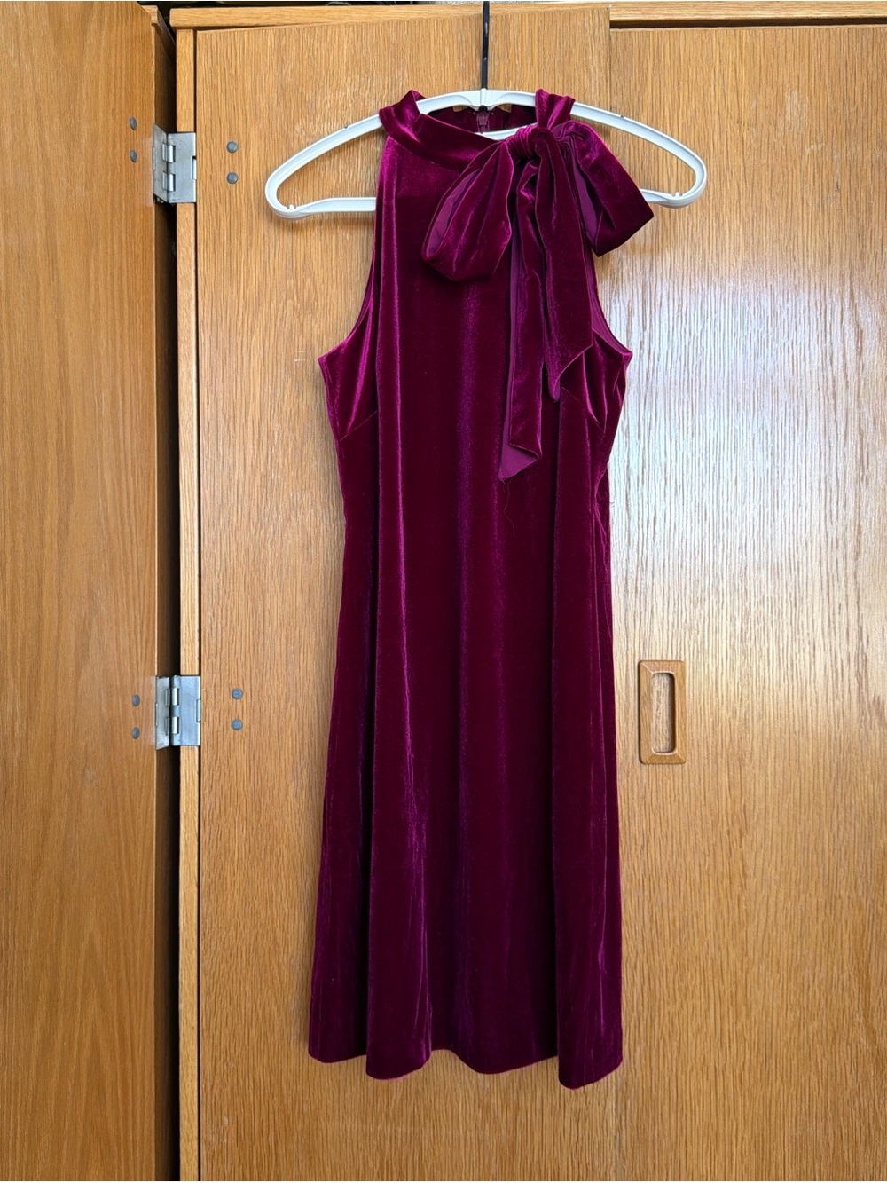 Vince Camuto Sleeveless Velvet Dress in Magenta Rose